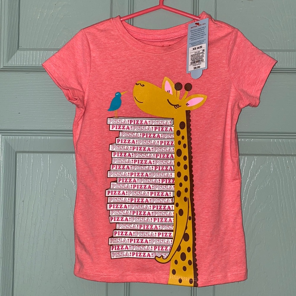 Giraffe pizza Cat & Jack girl shirt